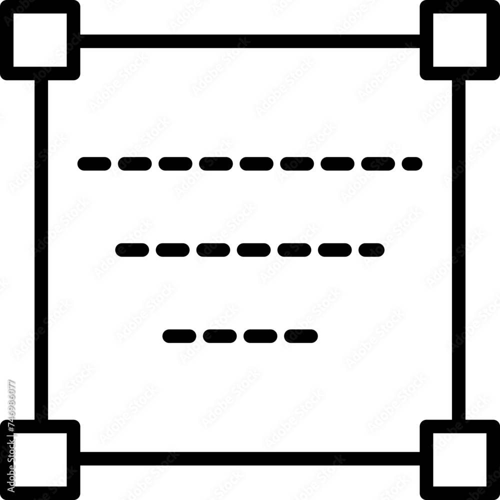 Poster flat style block chain icon in line art.