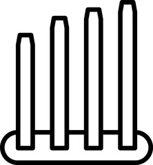 Line art illustration of Bar graph icon.