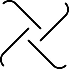 Illustration of Correlation icon in black outline.