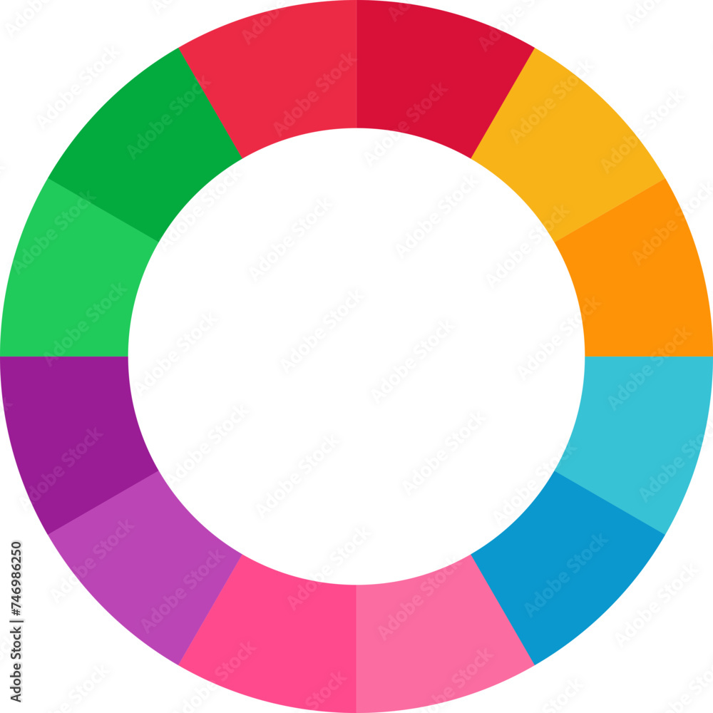 Poster flat style different level pie chart colorful icon.
