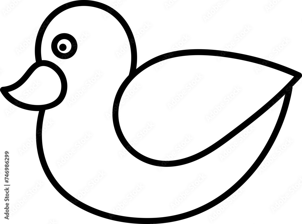 Wall mural Black Line Art Illustration of Duck Icon.