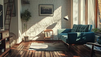 Architectural interior living room interior. Generative AI