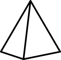 Line art Pyramid icon in flat style.