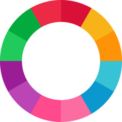 Flat Style Different Level Pie Chart colorful icon.