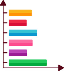 Obraz premium Different Step Bar Graph Horizontal Column Colorful Icon.
