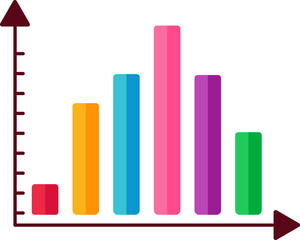 Vector illustration of Colorful Bar Graph with Six Step.