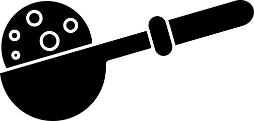Ice Cream Scoop Icon In Black And White Color.