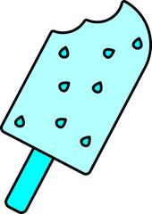 Ice Cream Stick Icon In Cyan Color.