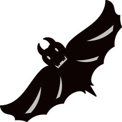 Scary Bat icon in Black Color.