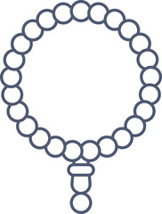 Fototapeta premium Beads Garland Icon Or Symbol In Thin Line.