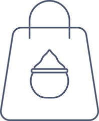 Linear Style Shopping Bag Icon Or Symbol.