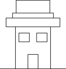 Line Art Illustration of Building Icon.