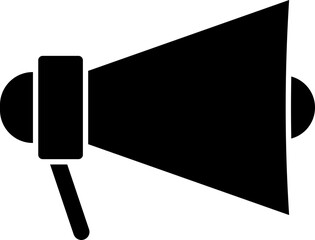 Illustration of megaphone glyph icon.