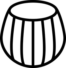 Line art illustration of Tabla icon.