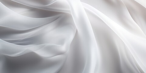 Obraz premium Abstract White silk fabric, weave of cotton or linen satin fabric lies texture background. 