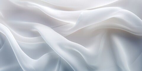 Obraz premium Abstract White silk fabric, weave of cotton or linen satin fabric lies texture background. 