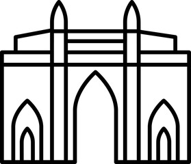 Line art Fort gate icon in flat style.