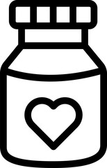 Vector illustration of heart jar icon.