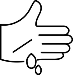Palm Cut Hand with Bleeding Drop icon in black line art.