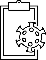 Line art Virus Report icon in flat style.