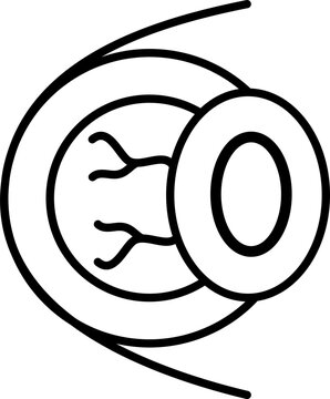 recommend clip art: Black line art illustration of Retina icon.