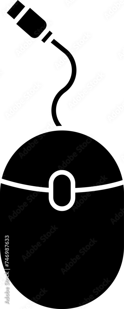 Poster isolated mouse icon in b&w color.