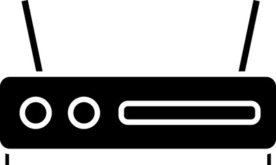 Glyph Router Icon in Flat Style.