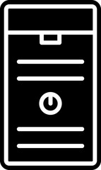 Computer CPU Icon in Black And White Color.