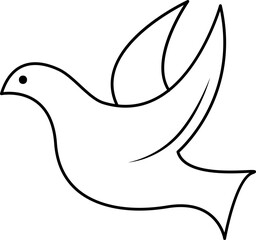 Flying Bird icon in black line art.