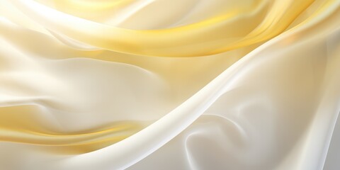 Obraz premium Abstract white and Yellow silk fabric, weave of cotton or linen satin fabric lies texture background. 