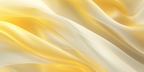 Fototapeta premium Abstract white and Yellow silk fabric, weave of cotton or linen satin fabric lies texture background. 