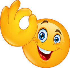 A cheerful yellow smiley face showing OK