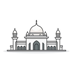 Mosque Illustration Isolated on White