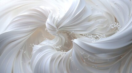 Ivory Cascade: Ipomoea alba blossoms cascade in fluid waves, their graceful descent reminiscent of a serene waterfall. - obrazy, fototapety, plakaty