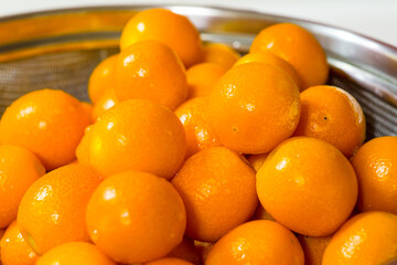 美味しい金柑の甘露煮の作り方　水洗い　ふきこぼし　甘露煮込み