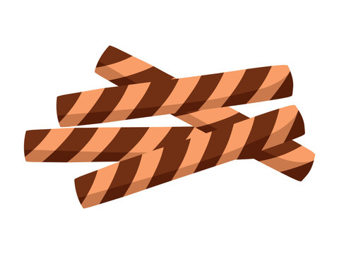 Wafer Roll Stick Astor Chocolate Snack Food Vector Illustration