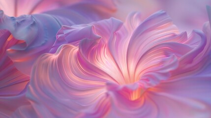 Luminous Luminescence: Detailed close-up of Ipomoea alba, its glossy petals flowing in a dance of calming waves.