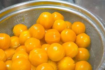 美味しい金柑の甘露煮の作り方　水洗い　ふきこぼし　甘露煮込み