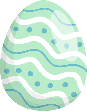 Painted and decorated Easter eggs, colorful, geometric image, vector illustration or icon or element