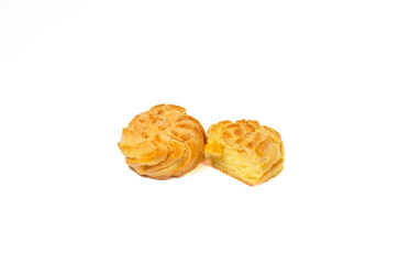 Soes Cake also known as Choux Pastry isolated on white background