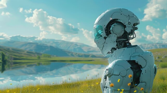 Artificial intelligence dreaming of natural landscapes.