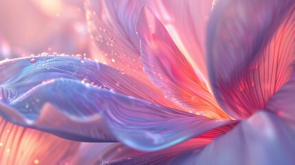 Radiant Rhapsody: Macro view of Moonflower petals, their fluidity reminiscent of a serene melody, adorned with shimmering hues.