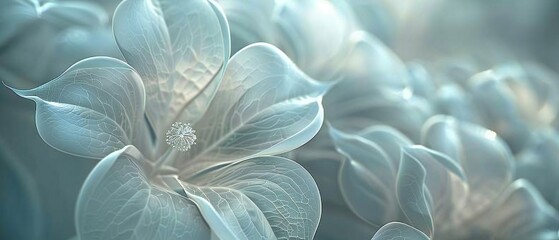 Serene Euphoria: Moonflower blooms radiate a sense of calm euphoria, their fluid forms weaving a tranquil tapestry. - obrazy, fototapety, plakaty