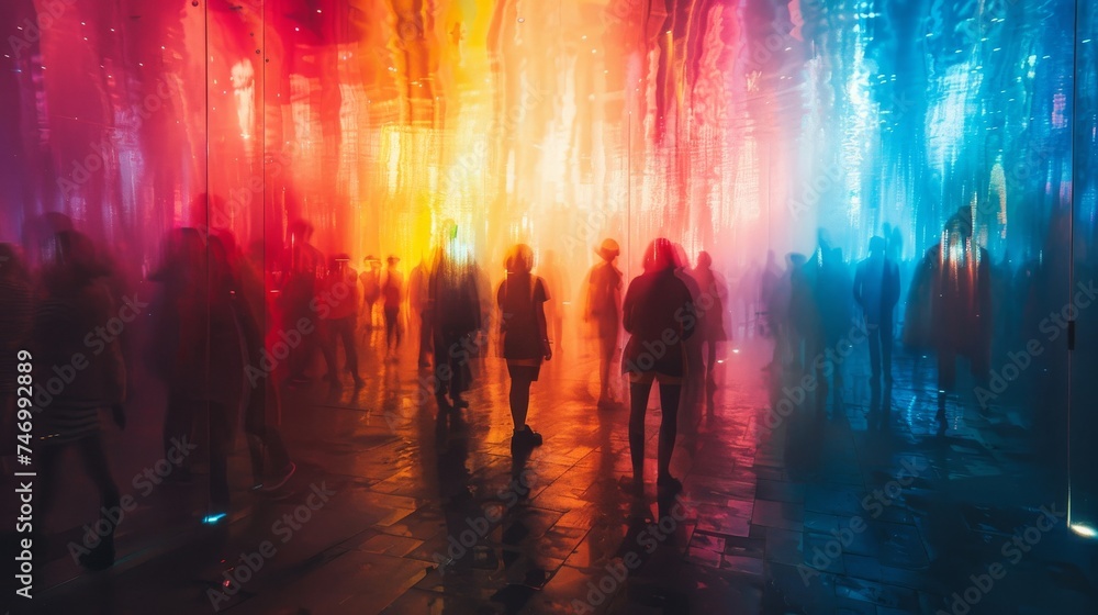 Poster aura colors blending in a crowded space.