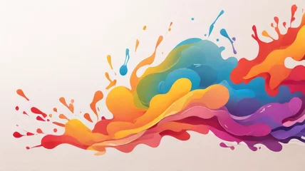 Crédence de cuisine en verre imprimé Papillons en grunge colorful watercolor splashes