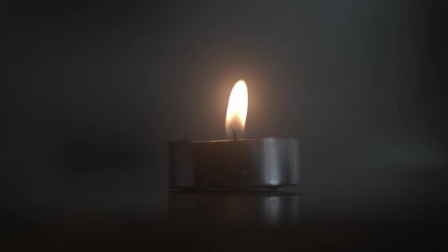 Tea Light Candle Flame Flickers Violently Till Blown Out