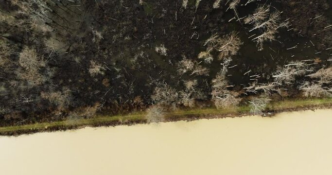 Murky waters at point remove wildlife area, blackwell, arkansas, aerial view