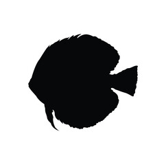 discus fish vector design silhouette.
