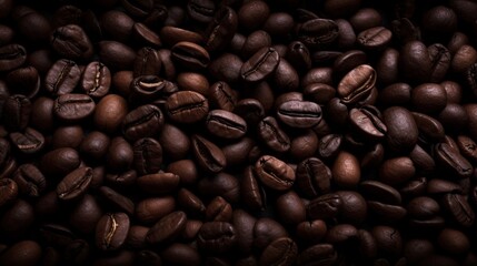 Roasted coffee beans background - obrazy, fototapety, plakaty