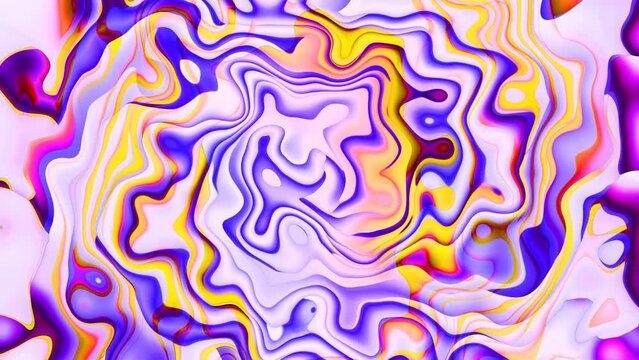 Abstract colorful liquid spiral wavy shiny pattern with flowing waves floral background